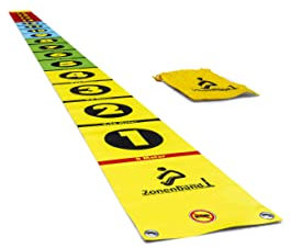 HAEST - BlockX Zonenband für das Weitsprung Training, 16 Zonen á 25cm, 440cm Länge mit praktischen Befestigungslöchern, Für Kinder und Jugendliche in Vereinen und Schulen