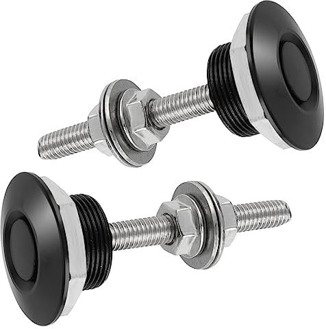 Ouligay 2 Stück Bonnet Lock Schnellverschluss Aluminium Hood Pin Bumper Quick Release Lock Latch Motorhaubenschloss Aluminiumlegierung Motorhauben Pin Lock Clip Druckknopf Stoßstangenclip Riegel