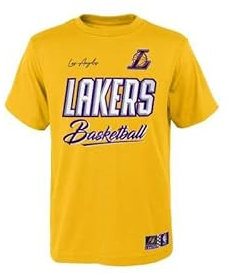 Outerstuff NBA T-Shirt Los Angeles Lakers Court vs Track Gelb für Junior