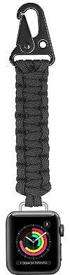 Outdoor Activities Strap Compatible with iWatch Bands Series Ultra 2 Ultra SE 9 8 6 5 4 3 2 1 Fob Tactic Clip Fob for Apple Watch Band 38mm 40mm 41mm 42mm 44mm 45mm 49mm (38/40/41, black)