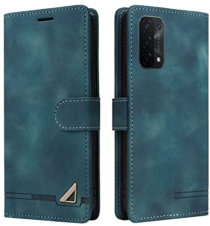 OKZone Kompatibel mit OPPO A54 5G/A74 5G/A93 5G Hülle, Halterung Standfunktion Kartenfach Wallet Schutzhülle 360 Grad Stoßfest Premium Leder Schutzhülle Handyhülle für OPPO A54 5G/A74 5G/A93 5G (Grün)