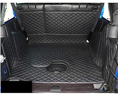Kofferraummatten Für Jeep Für Wrangler JK 2018-2007 Vollständiger Satz Kofferraummatten Cargo-Liner Matten Kofferraumteppiche Kofferraumschutzmatte (Farbe : Schwarz)