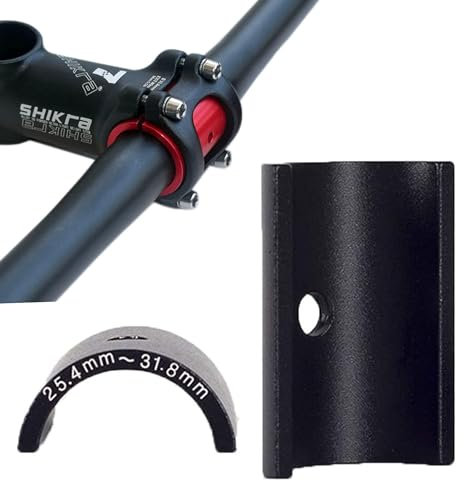 Ieron 1 Paar Fahrradlenkerscheibe, 25,4 mm auf 31,8 mm, Aluminiumlegierung, Klemmvorbau, Unterlegscheiben-Adapter, Umwandlung, Fahrradteil-Komponenten, Schwarz