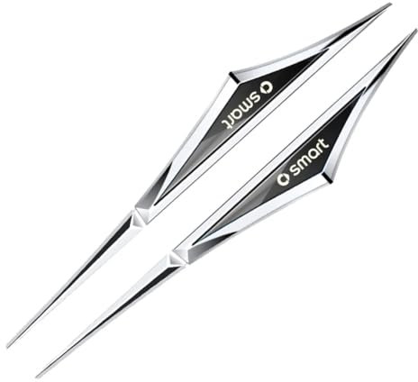 OscitY 2PCS Auto Metall Logo Embleme Seitenmesser Aufkleber, Für smart Two 451 450 452 453 454 Cabrio Crossblade Forfour Coupe Abzeichen Stickers Decals Car Styling Dekorative Zubehör