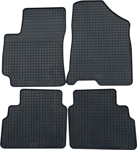 PETEX Passform Gummimatte vorne und hinten 4-teiliges Set, PKW Auto Fußmatte, schwarz, robust, wetterfest
