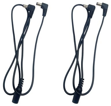 winwill 2Pcs 1 to 2 Ways Cable Daisy Chain Guitar Effect Pedal Multi-Plug Power Supply Splitter Cable for 9V DC Adapter Plug