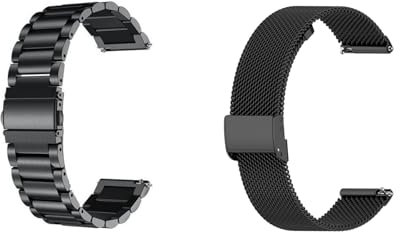 2 Stück Metallarmband Kompatibel mit Polar Ignite/Ignite 2/Ignite 3 Armbänder, 20mm Mesh Gewebte Edelstahl Uhrenarmband Solid Metall Armband für SmartBand, 2 Stück Schwarz