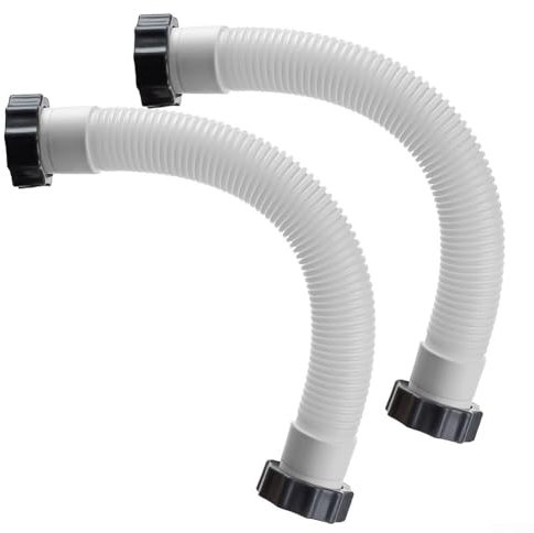 Lot de 2 tuyaux de rechange pour piscines hors sol, tuyau de rechange pour pompes filtrantes de piscine (avec 2 écrous)