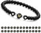 Armband Damen mit Buchstaben und Herz - Partnerarmbänder Freundschaftsarmband mit 6mm Naturstein Perlen Personalisierte Geschenke Armband Paare Mädchen bff Schwesterherz Mutter und Tochter (Schwarz-M)