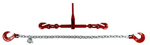 Zurrkette EN 12915-3 Güteklasse 8, 2-teilig, Stärke 6 mm Länge 2,5 m verzinkte Ausführung, zul. Zugkraft 2.200 daN (2,2 to) Vorspannkraft 550 daN Minibaggerkette Baggerkette Tiefladerkette EN 12195-3