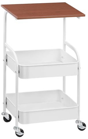 CADUKE Printer Stand, Printer Table on Wheels for Scanner & Microwave, Multifunctional Storage Trolley, Rolling Cart for Home Office Organization