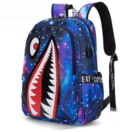 FANDARE Zaino per Bambini con Porta di Ricarica USB - Borsa Scuola Galaxy Leggera per Ragazzi e Adolescenti