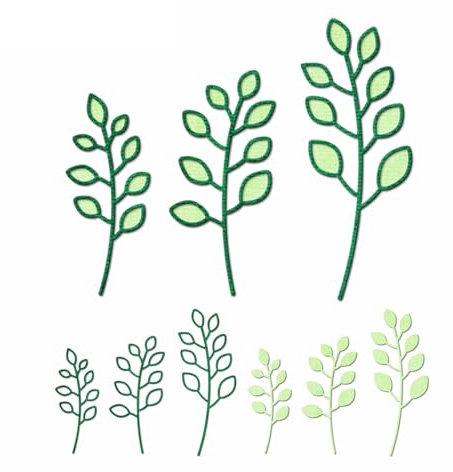 XMZZMX Zweige Blätter Pflanzen Stanzformen für Kartenherstellung, Papierprägung, Metall-Stanzschablonen-Set, Vorlagen, Aufbewahrungstaschen, Zubehör, Fotorahmen, Album, DIY, Scrapbooking,