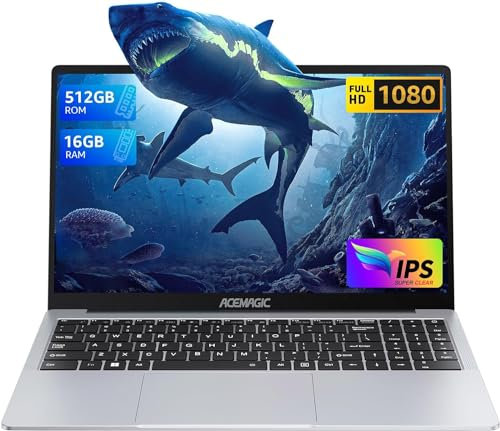 ACEMAGIC PC Portatile 16GB DDR4 RAM 512GB SSD,Alder Lake-N N95【Battere N100/N5095,Fino a 3.4Ghz】 Notebook,15.6 Full HD Computer portatile 2.4G/5G WiFi,BT5.0,Type_C, USB3.2,HDMI Ufficio