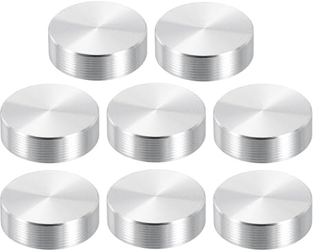 PATIKIL Disque en Aluminium Forme Ronde 20mm Filetés M6 7mm Ép 8pcs Argent | pour Plateau de Table en Verre