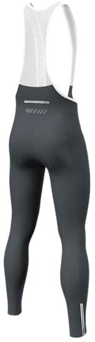 Lo.gas Radhose Lang Herren Gepolstert Mit TräGer Fahrradhose Radlerhose Winter Elastizität Winddicht Atmungsaktiv Schnell Trocknend Fahrrad Trägerhose mit Taschen-GrauLarge