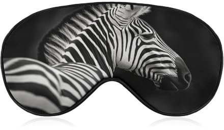 Schwarz-weiße Zebra-Augenmaske, seitliche Schlafmaske, leichte Augenbinde, Schlafmaske, Nasenpolster und Gummiband für Kinder, Frauen und Männer