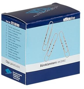 WEDO Büroklammer 50 mm gewellt, 100er Pack, glanzverzinkt