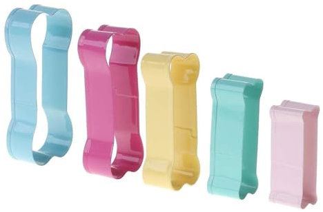 Uhngw Knochen-Keksform – 5 x bunte Ausstechformen aus, Lebensmittelhandwerk für Kinder, Backzubehör für Kuchen und Fondant