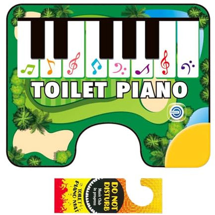 Toilet Piano Matte, Interactive Anti-Slip Bathroom Rug Sound, Electronic Keyboard Potty, Size About 60x48cm Floor Mat for Fun and Engaging Bathroom Experience Batteries 3 Aa