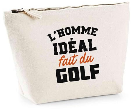 Trousse L’Homme idéal Fait du Golf | Pouch | Idée Pochette Toilette Maquillage Transport Cadeau Anniversaire Fête Original Famille Travail Départ Collègue Retraite