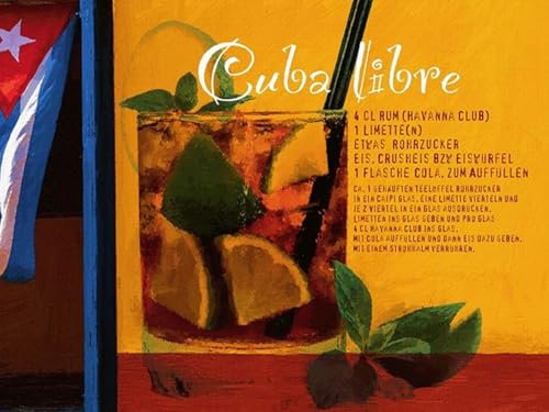 mrdeco Holzschild 30x40cm Cuba Libre Rezept Rum Havanna Holz Schild