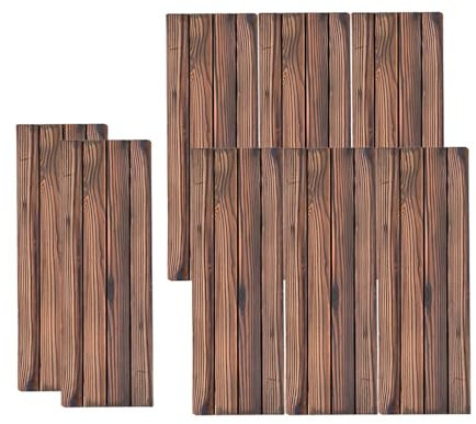 Holzfliesen, Terrassenfliesen Klicksystem Terassenplatten Außenbereich Kiefer Entwässerungssysteme Rutschhemmend Abriebfest Verkohlt Einfache Installation Oilfree 8pcs