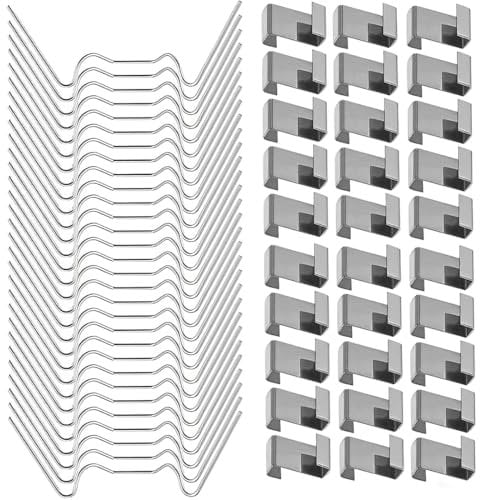 Clips De Vitrage Serre, Clips de Vitrage pour Serre Clips de Fixation, Kit de réparation d'accessoires de Serre, 50 Pinces en W pour Verre de Serre, 50 Clips de Chevauchement en Z pour Serre