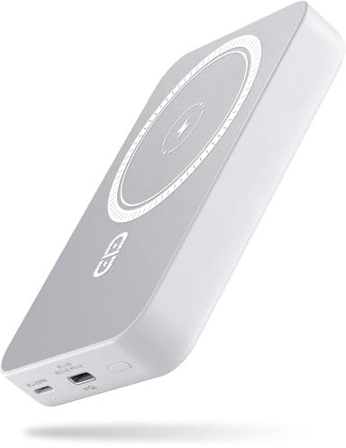 NOHON Batería Externa Powerbank Magnético: 10000mAh Wireless Power Bank | Inalámbrico Cargador Portátil 20W PD USB-C Carga Rápida | Compatible con iPhone15 14 13 12 Mini Pro ProMax | Blanco