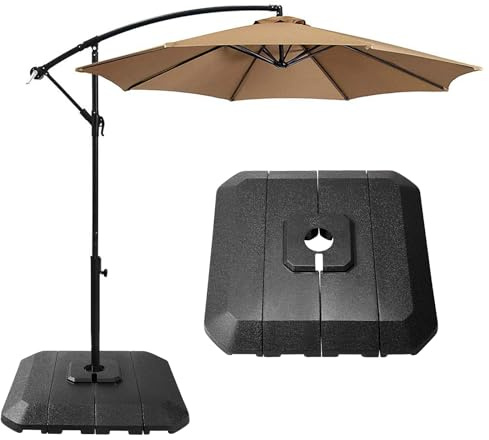 Hapihom Pied de parasol, à remplir d'eau ou de sable, pied de parasol de jardin, de balcon, pour mâts de parasol, grands parasols déportés et parasols