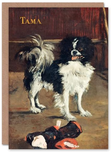 Artery8 Edouard Manet Art Card Tama the Japanese Dog Portrait