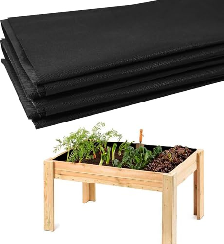TOWEBOORY Revêtement de Jardinière Surélevé pour Extérieur, 160 * 290cm Tapis de Pot de Fleurs Non Tissé Grand Bac à Légumes Sacs de Culture Accessoires de Lit de Jardin, pour Grands Massifs, Pots