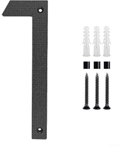 12 Inch Modern House Numbers,Black ABS Large Address Numbers Waterproof Door Plaque Sign,With Hardware,For Outdoor Home Fence(1)