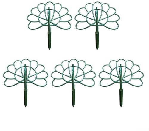 Soporte de cinco piezas para flores de pavo real con diseño decorativo de pájaros que ofrece estabilidad fiable de la planta y soporte vertical adecuado para múltiples macetas