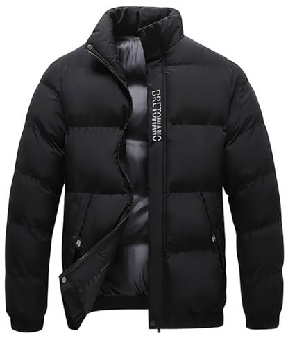 Giacca Invernale da Uomo, Giubbotto Termico Uomo Collo Alto Leggero Cerniera con Senza Cappuccio Fondo E I Polsini con Elastico Imbottitura Calda Slim Fit Giacca da Uomo Sportiva per Uso Quotidiano