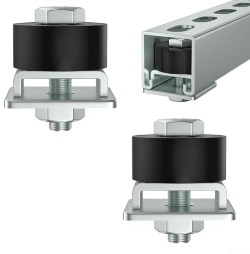Rutschfestes DesignTrolley-Rollenräder, begrenzte Trolley-Montagepositionierung für Unistrut Strebenk, Trolley-Rollen-Radstopper für 4,8 cm breite K-Stahlwagen (2 Stück)
