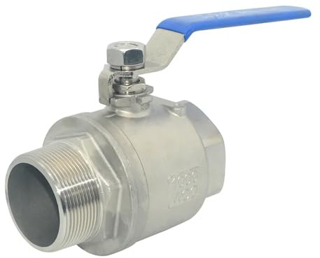 316 Edelstahl 2P Kugelhahn 1/2 3/4 1 1-1/4 1-1/2 2 NPT Innen- und Außengewinde Wasser Gas Öl Schalteranschluss Adapter
