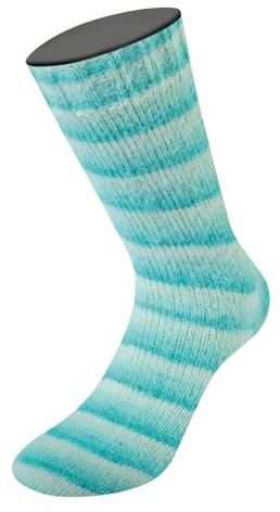 LANA GROSSA Cosy Socks Soft Stripes | Flauschiges Sockengarn mit besonderem Druckeffekt | Handstrickgarn aus 70% Schurwolle & 30% Polyamid | 100g Wolle zum Stricken & Häkeln | 400m Garn FB 102