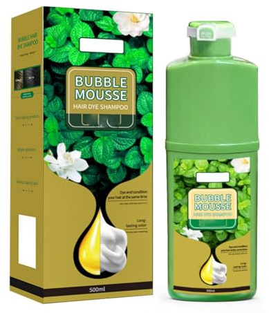 Bubble Mousse Haarfärbeshampoo, Bubble Mousse Hair Dye Shampoo, Schaumhaarfarbstoff, Haarfarbe Schaum, Schnell Wirkende Haarfärbefärke Blasen Haarfarbstoffe für Männer und Frauen (Braun)
