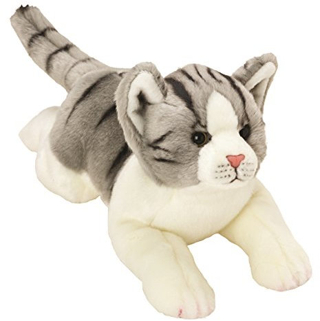 Yomiko 12074 - Suki Gifts Plüschtier Tigerkatze Katze, 36 cm, grau