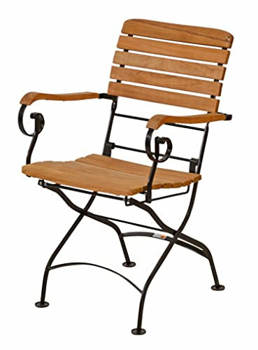 Kai Wiechmann Gartenstuhl klappbar Teak Klappstuhl mit Armlehnen Premium wetterfest