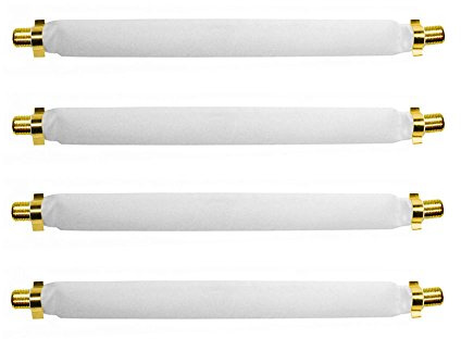 4X ARLI Fensterdurchführung 20 cm – Selbstklebend mit vergoldeten F-Buchsen für SAT & TV 75 Ohm | Flachkabel für Fenster & Türrahmen Wohnwagen Camping