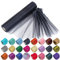 29cm x 25m Roll of Organza Sheer Fabric - Elegant Decorative Cloth for Wedding Chair Bows, Table Runners, Party Favours - Crafting Supplies for Ribbons, Dress Accents,and Bags, Black