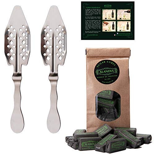 Coffret Absinthe de ALANDIA | 2x Cuillère acier inoxydable | 1x Sucre