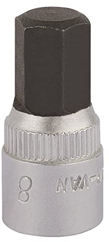 Draper 11128 Elora Hexagon Screwdriver Socket, 1/4 Square Drive, 8mm