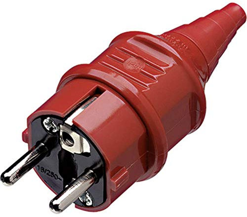 Mennekes 10839 - Clavija Enchufe Shuko Rojo 16A 230V Adaptador Cable Enchufe