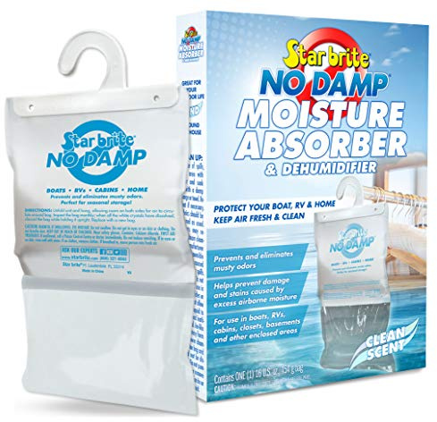 Star Brite No Damp Dehumidifier & Moisture Absorber - Prevent & Eliminate Musty Odor in Closets, Basements, Bathrooms, Campers, Boats, Safes & More.