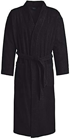 Egeria TOPAS Unisex Bademantel in Kimonoform für Damen und Herren, Größe M, Farbe Black