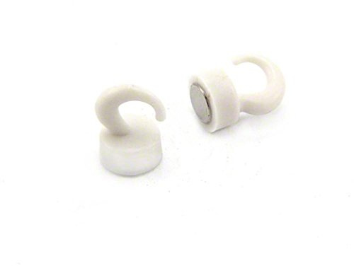 FIRST4MAGNETS White Plastic Mini Magnetic Hooks for Fridge, Office, Whiteboard, Noticeboard, Filing Cabinet - 12mm Dia x 18mm Tall - 1kg Pull - Pack of 200