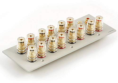 Lyndahl Lautsprecherblende Multimediablende für Lautsprecher, passend für Unterputzdose/Wandeinbaudose Wandanschlussblenden Surround System Silber 7.1